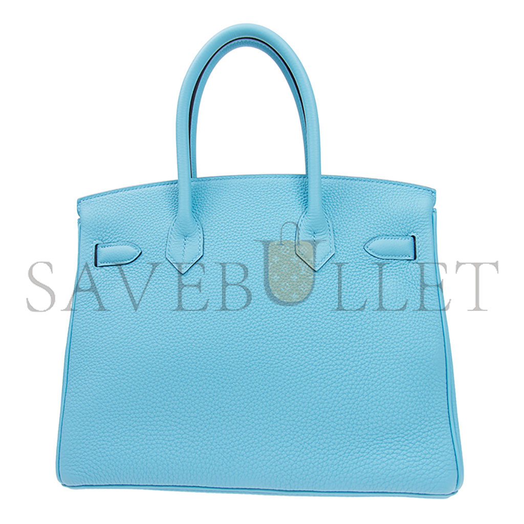 H**mes birkin 25 epsom leather candy blue gold buckle bag h028369cc7n (25*20*13cm)